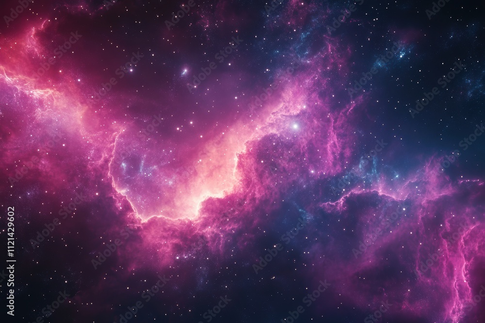 Cosmic Nebula with Stars and Interstellar Clouds Cosmic Nebula with Stars and Interstellar Clouds