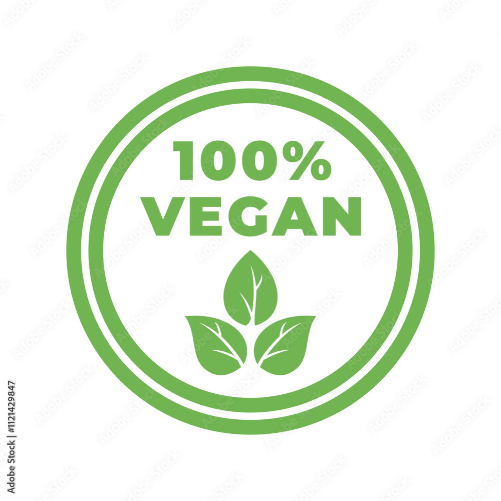 Simple & modern vegan label vector illustration, organic food label, vegan label vector with green color perfect for eco friendly product packaging, branding, or marketing materials Simple & modern vegan label vector illustration, organic food label, vegan label vector with green color perfect for eco friendly product packaging, branding, or marketing materials