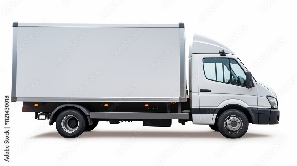 Modern White Delivery Van Profile - Perfect for Logistics Business Modern White Delivery Van Profile - Perfect for Logistics Business