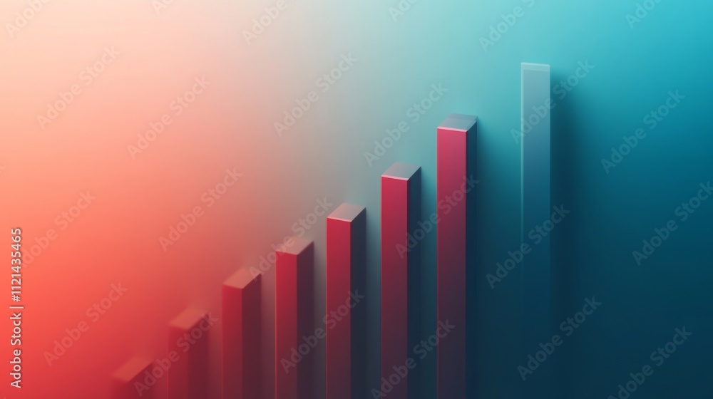 Modern Abstract Growth Chart with Gradient Background and Bars Modern Abstract Growth Chart with Gradient Background and Bars