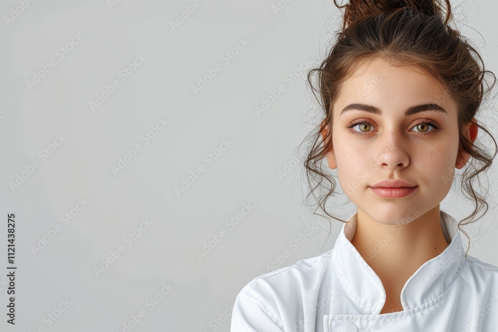 Confident female doctor in white coat ideal portrait for healthcare and medical marketing materials Confident female doctor in white coat ideal portrait for healthcare and medical marketing materials