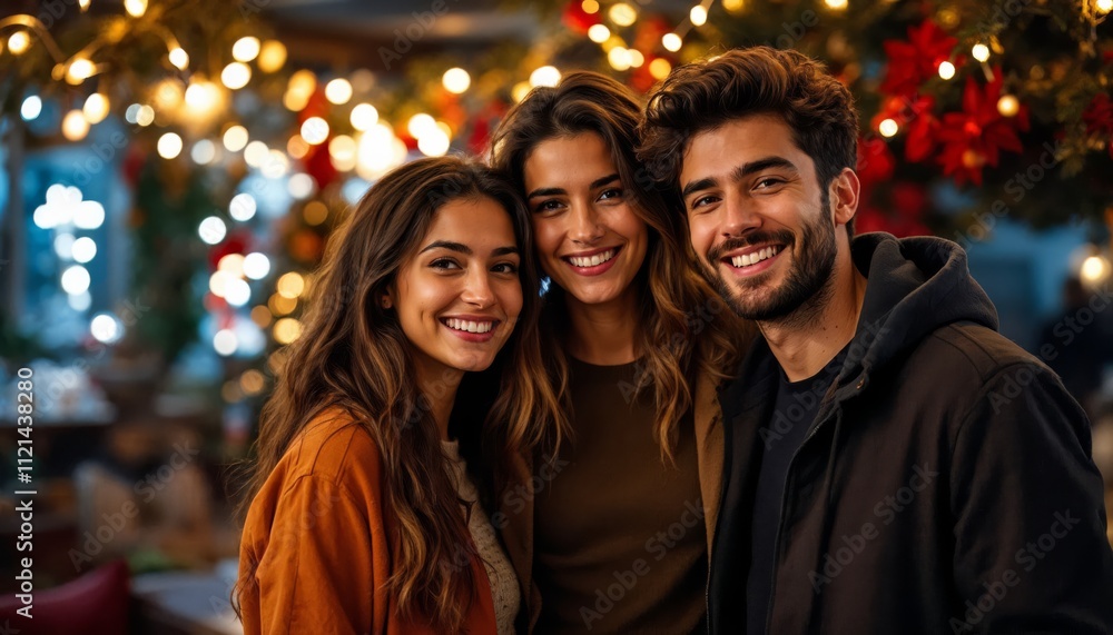 Joyful Gathering of Friends Celebrating Together in a Festive Urban Cafe at Night Joyful Gathering of Friends Celebrating Together in a Festive Urban Cafe at Night