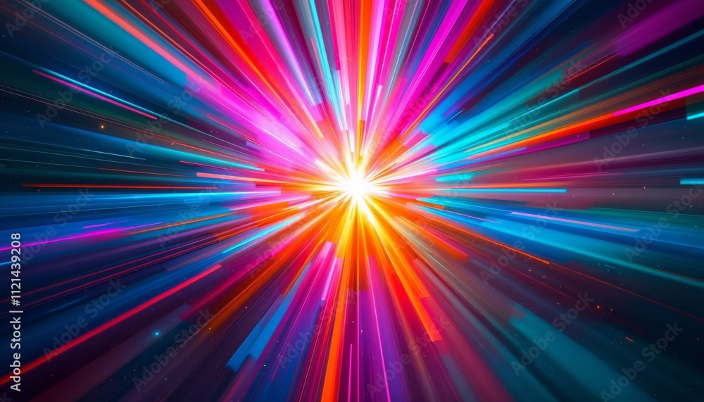 Obraz premium Dynamic Light Burst Action Abstract Art Digital Artwork Vibrant Colors High Energy Conceptual