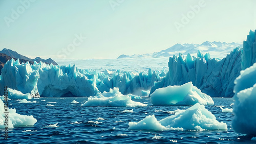 Stunning View Of A Glacier Calving Into The Ocean