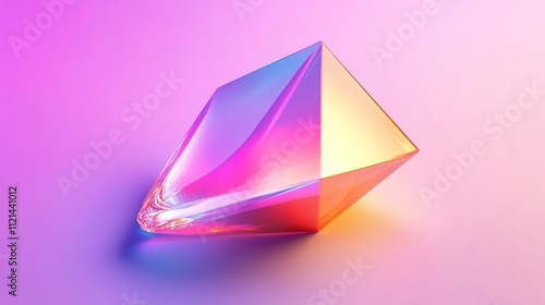 abstract background with pyramid triangle, holographic colored background photo