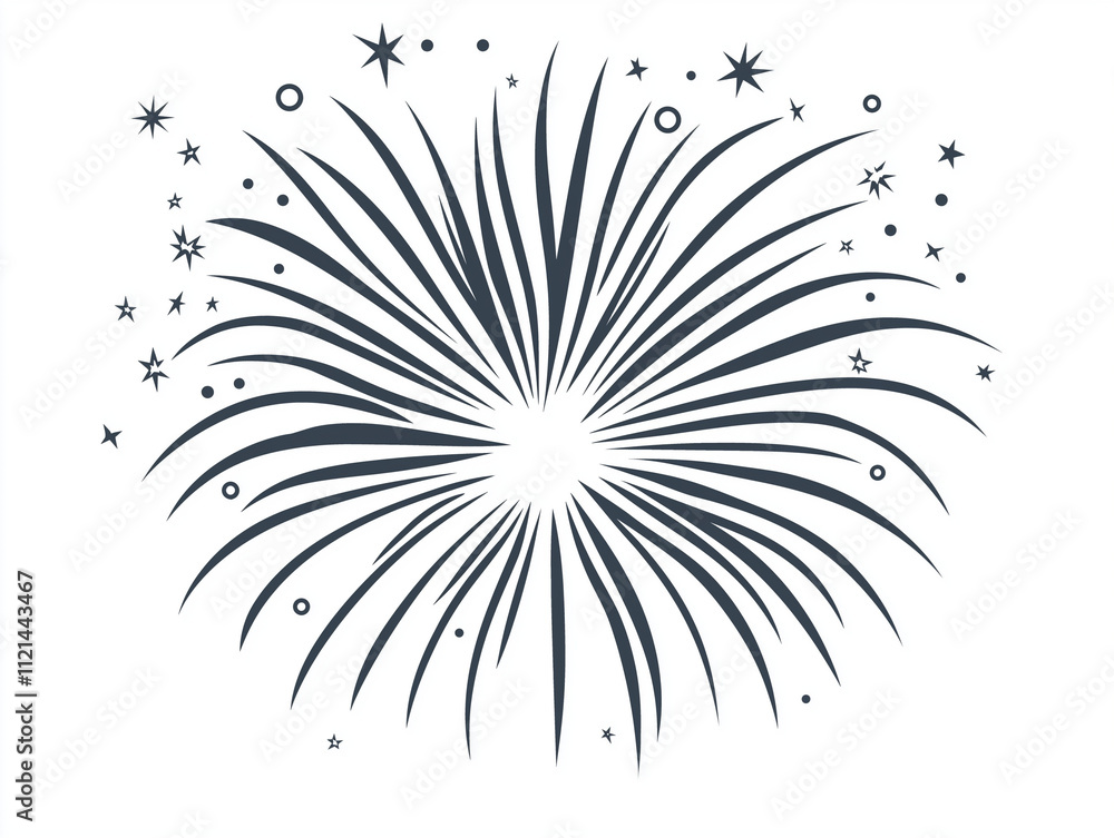 Obraz premium Kreatives grafisches Design mit explosiven Linien und Sternen