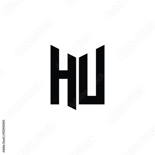 HU monogram logo design letter text name symbol monochrome logotype alphabet character simple logo