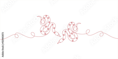 Wallpaper Mural Year of snake 2025 Chinese New Year line art style vector on transparent background Torontodigital.ca