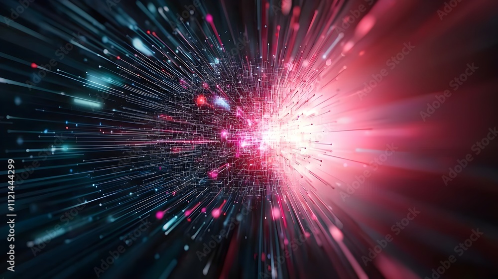 Dynamic abstract explosion of colorful light particles Dynamic abstract explosion of colorful light particles