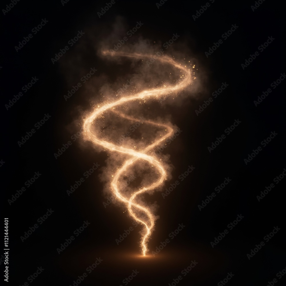Glowing spiral vortex with swirling energy trails on dark background Glowing spiral vortex with swirling energy trails on dark background