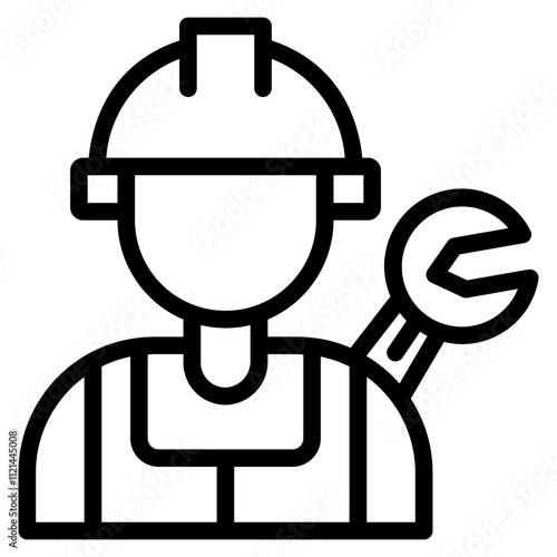 Construction Worker, Employee, Engineer, Labour Vector Icon illustration