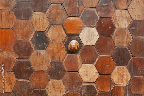 Vintage Wooden Background with Tortoiseshell Illustration