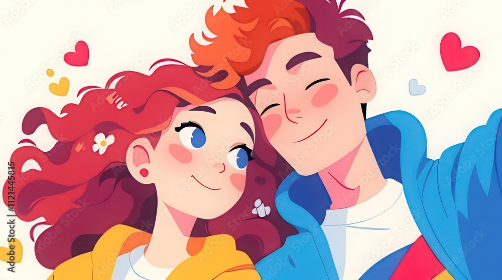 Happy young couple in love, close-up portrait. Happy young couple in love, close-up portrait.