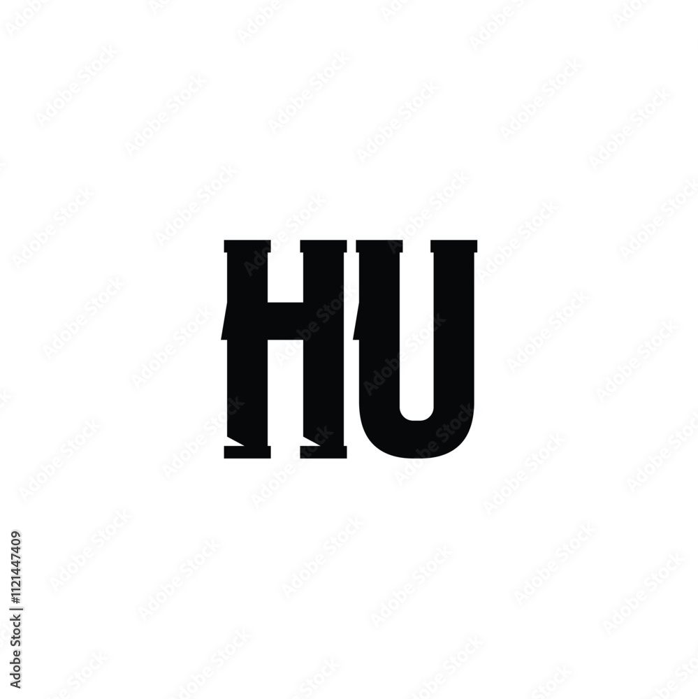 HU monogram logo design letter text name symbol monochrome logotype alphabet character simple logo HU monogram logo design letter text name symbol monochrome logotype alphabet character simple logo