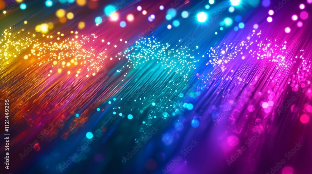 Obraz premium Colorful light trails create a vibrant atmosphere in a dynamic display of illumination and energy