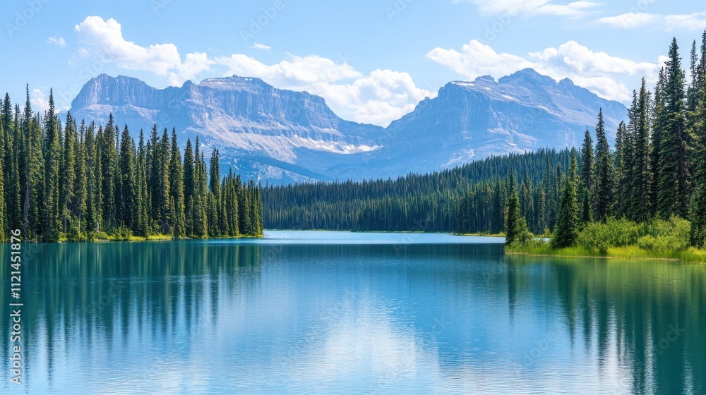 Serene Mountain Lake Reflection: A Breathtaking View of Pristine Nature Serene Mountain Lake Reflection: A Breathtaking View of Pristine Nature