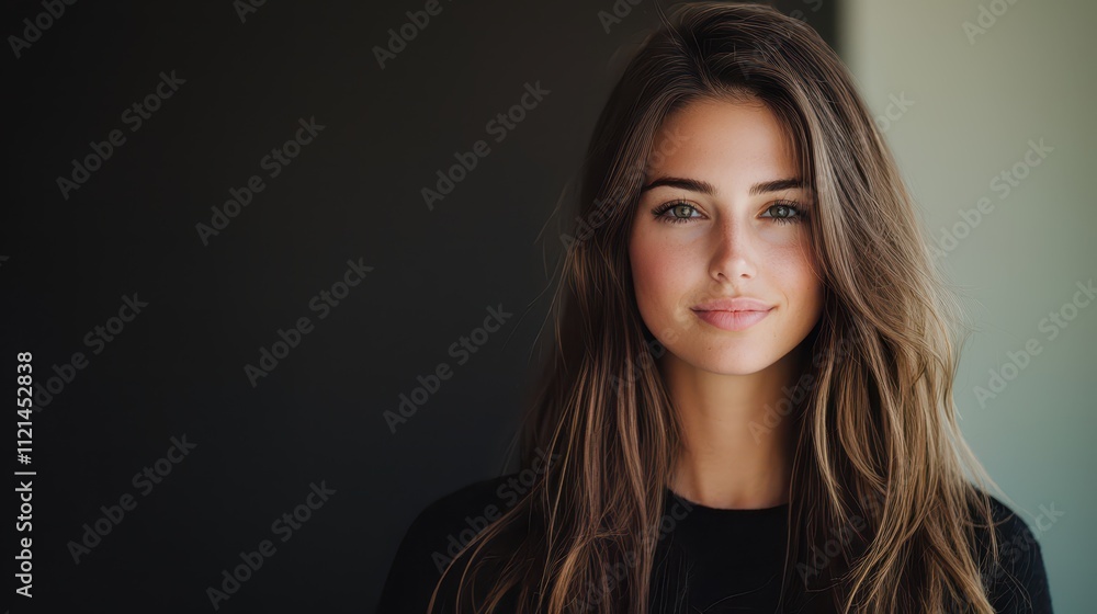 Beautiful woman providing live support for call center agents in a bright environment Beautiful woman providing live support for call center agents in a bright environment