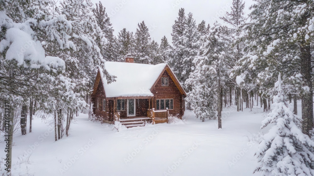 Snowy Cabin in Winter Wonderland: A Serene Escape Snowy Cabin in Winter Wonderland: A Serene Escape