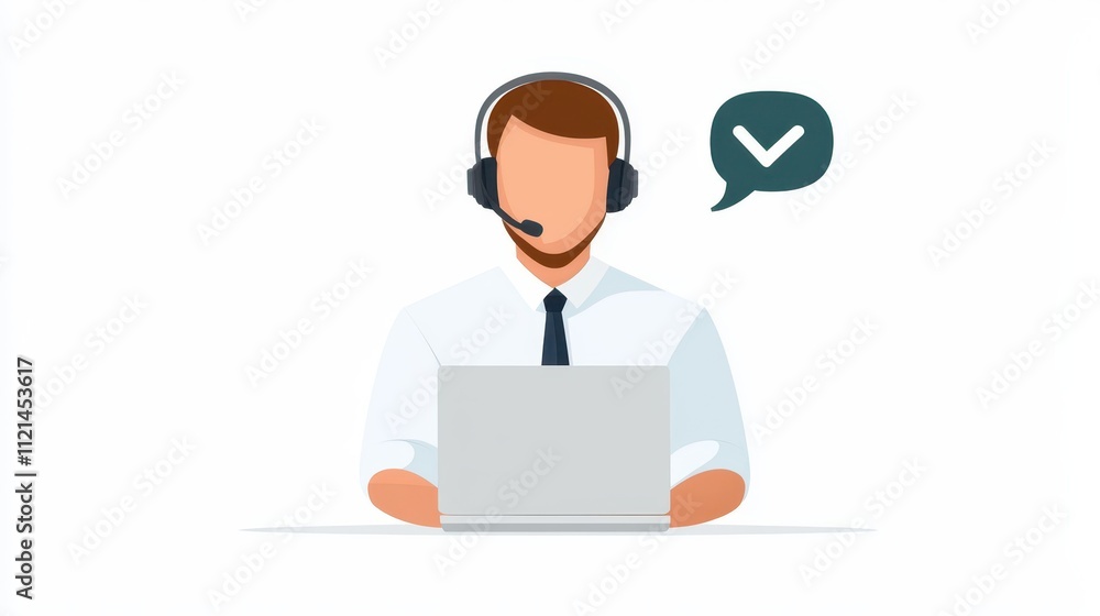Support agent assisting customers remotely from a modern call center environment Support agent assisting customers remotely from a modern call center environment