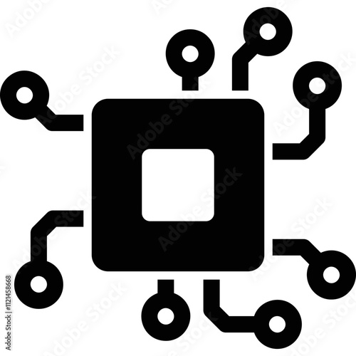 Simple vector icon CPU