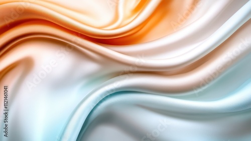 A soft and serene display of swirling color waves, blending smoothly to create a peaceful and harmonious atmosphere in an abstract canvas form. photo