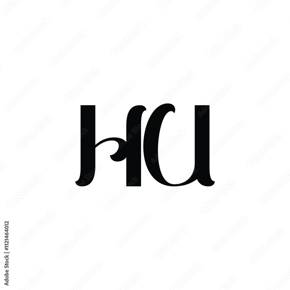 HU monogram logo design letter text name symbol monochrome logotype alphabet character simple logo HU monogram logo design letter text name symbol monochrome logotype alphabet character simple logo