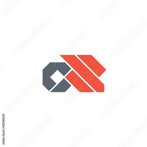 C R Letter Industrial Metal Logo Design Vector photo