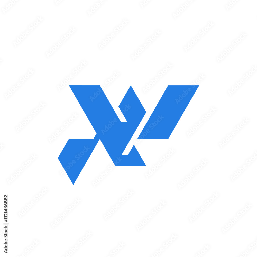 Blue Sharp Edge N W Monogram Industrial Logo Design Vector Blue Sharp Edge N W Monogram Industrial Logo Design Vector