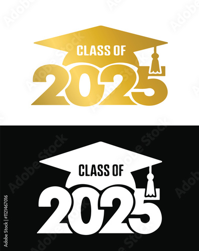 Class of 2025 greeting sign. Template Congratulations, Congrats Graduates. Congrats vector. Design banner vector text for graduation design, greeting card, poster, invitation, background, T-shirt.