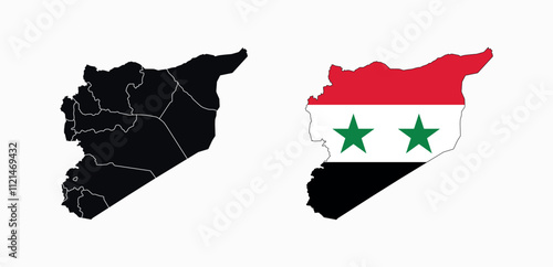 
Syria Map vector icon. Map of Syria in Flag colors.