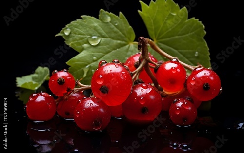 Ripe Currant covered with water drops photo