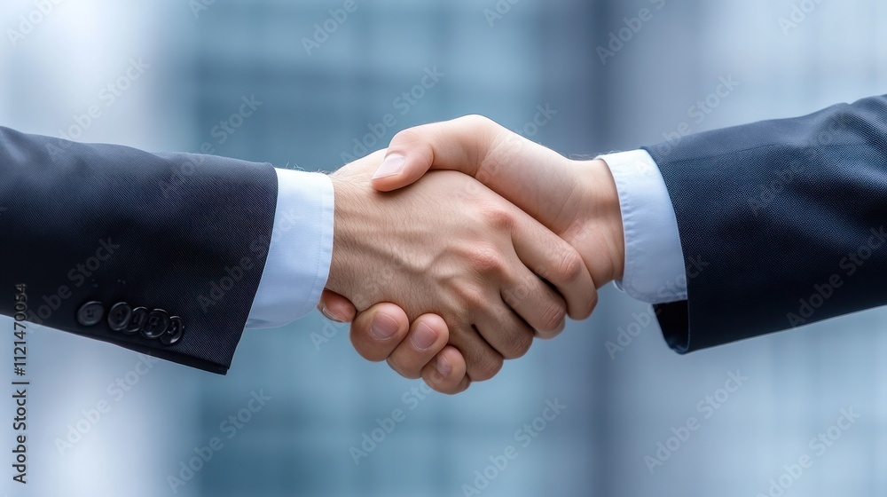 Two hands shaking in a professional business setting. Two hands shaking in a professional business setting.