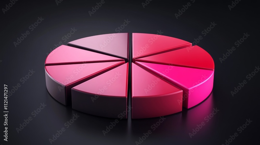 Sleek Modern Pie Chart Design in Gradient Pink and White Colors Sleek Modern Pie Chart Design in Gradient Pink and White Colors