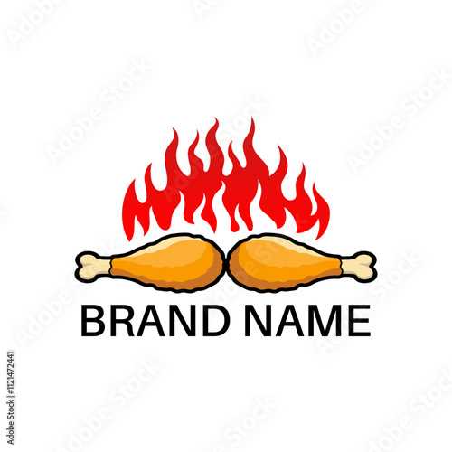 Delicious fried chicken logo vector illustration template fried thigh