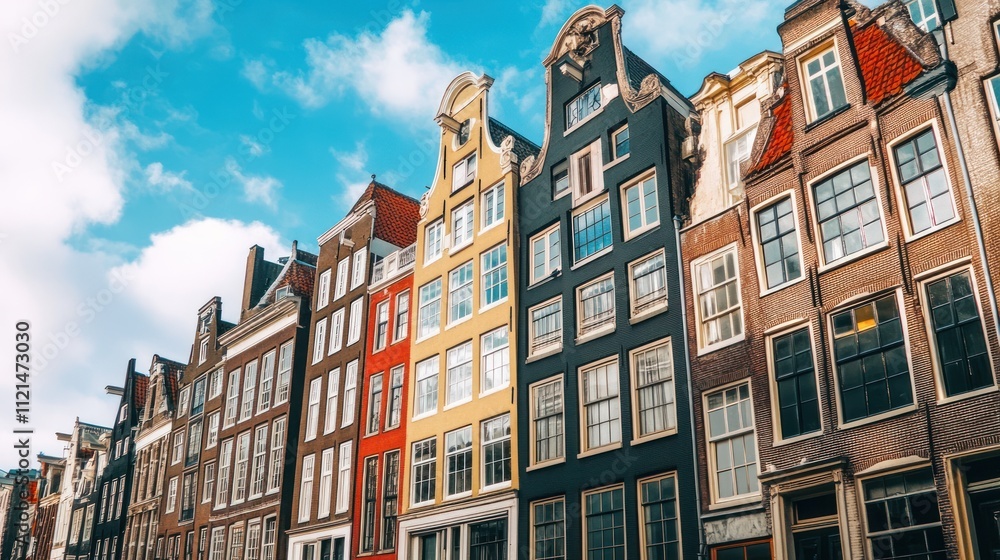 Fototapeta premium Amsterdam Canal Houses: A Colorful Architectural Delight
