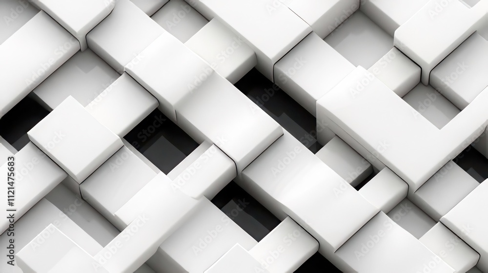 Abstract white cubes geometric pattern background. Abstract white cubes geometric pattern background.