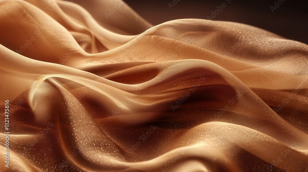 Soft golden silk draping elegantly in warm light, highlighting intricate textures and shapes. Generative AI Soft golden silk draping elegantly in warm light, highlighting intricate textures and shapes. Generative AI