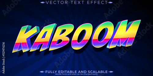 Comic editable text effect, editable kaboom and explosion text style