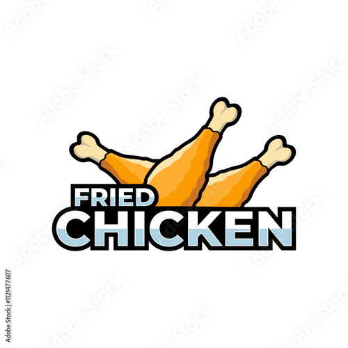 Fried chicken logo vector illustration template delicious thigh