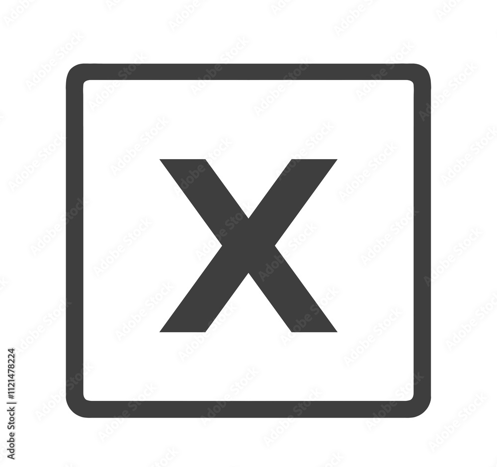 Obraz premium シンプルな黒色のXアイコン 