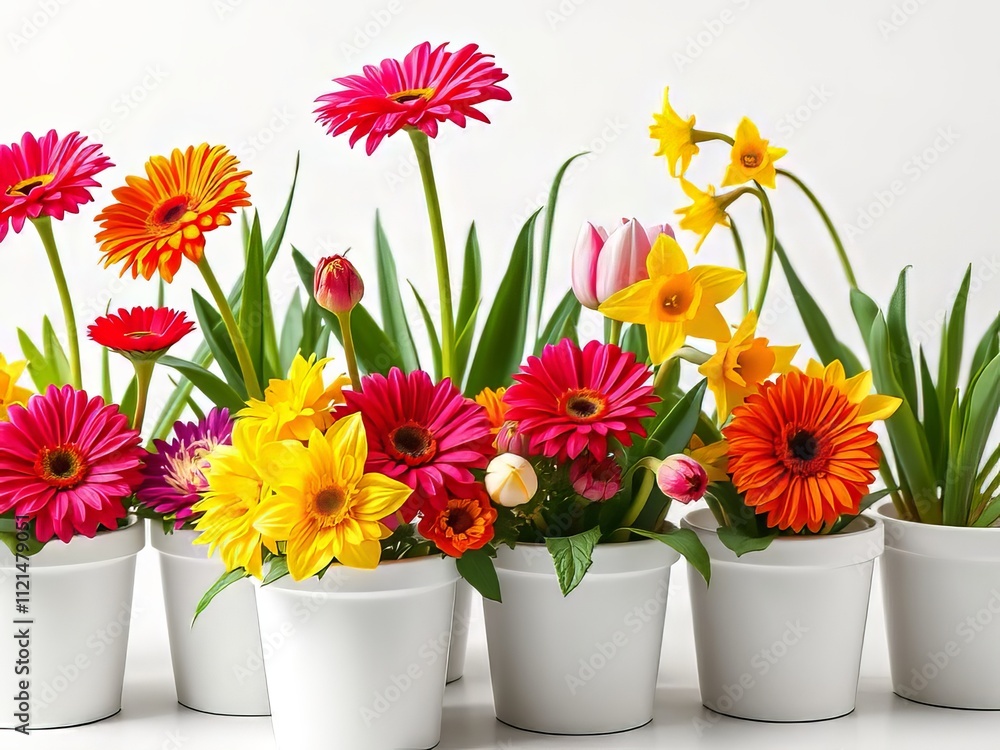Vibrant School Plant Pot Flowers - AI Photo Vibrant School Plant Pot Flowers - AI Photo