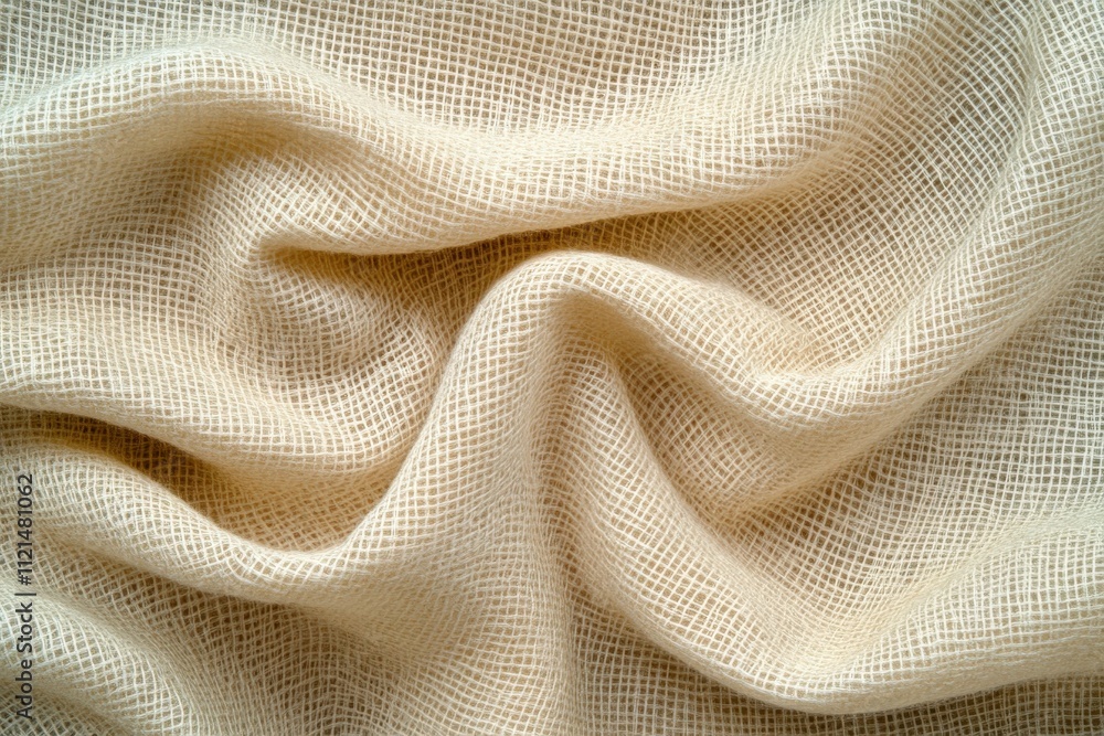 Soft beige fabric draped elegantly in natural light Soft beige fabric draped elegantly in natural light