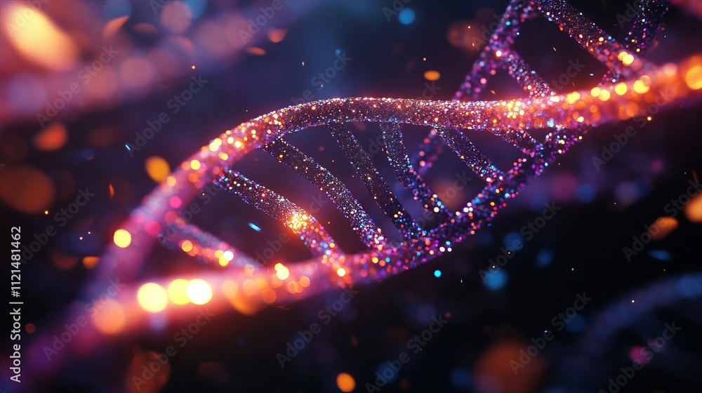 Luminous dna molecule with genetic modification concept in biotechnology Luminous dna molecule with genetic modification concept in biotechnology