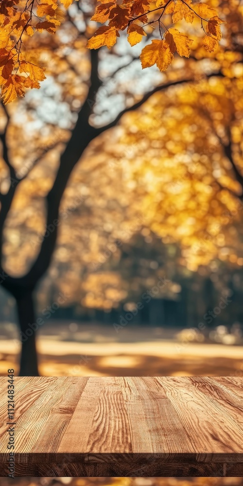 Beautiful autumn landscape with golden leaves in park Beautiful autumn landscape with golden leaves in park