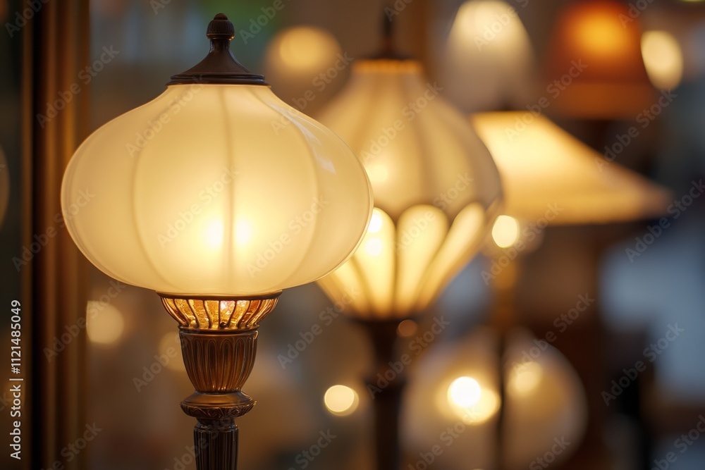 Elegantly lit lamps cast a warm glow, infusing the room with classic charm and inviting ambiance. Elegantly lit lamps cast a warm glow, infusing the room with classic charm and inviting ambiance.