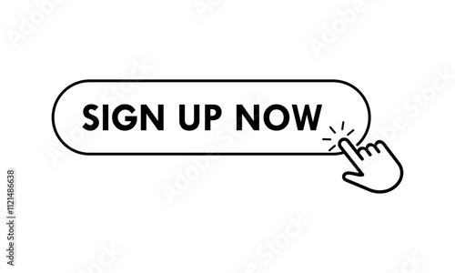 Sign up now design logo template illustration