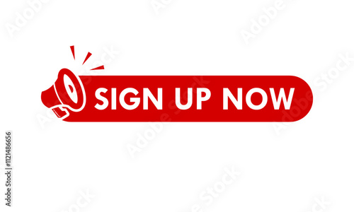 Sign up now design logo template illustration