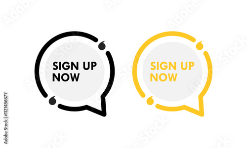 Sign up now design logo template illustration