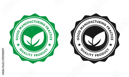 GMP- good manufacturing practice design logo template illustration