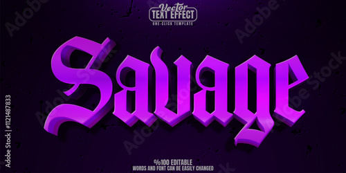 Savage editable text effect, customizable tattoo and art 3d font style